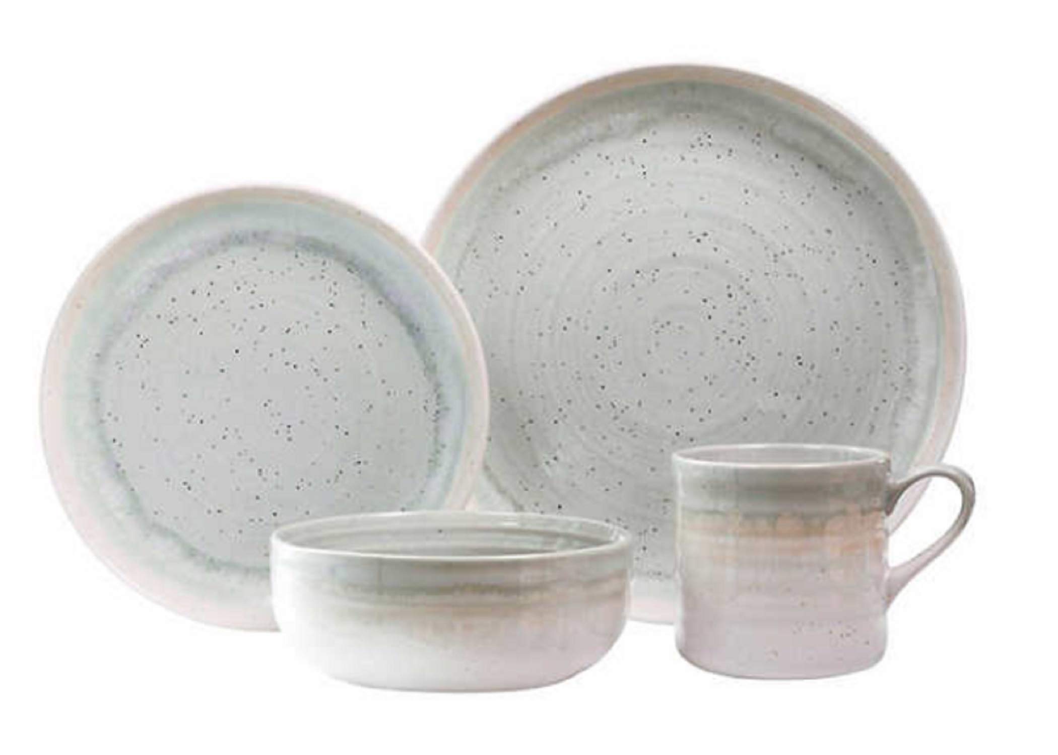 Baum Harden 16-Piece Dinnerware Set - Green Porcelain Dinner Plates, Bowls & Mugs - Elegant Dinnerware for Everyday Use, Family Gatherings & Dinner Parties