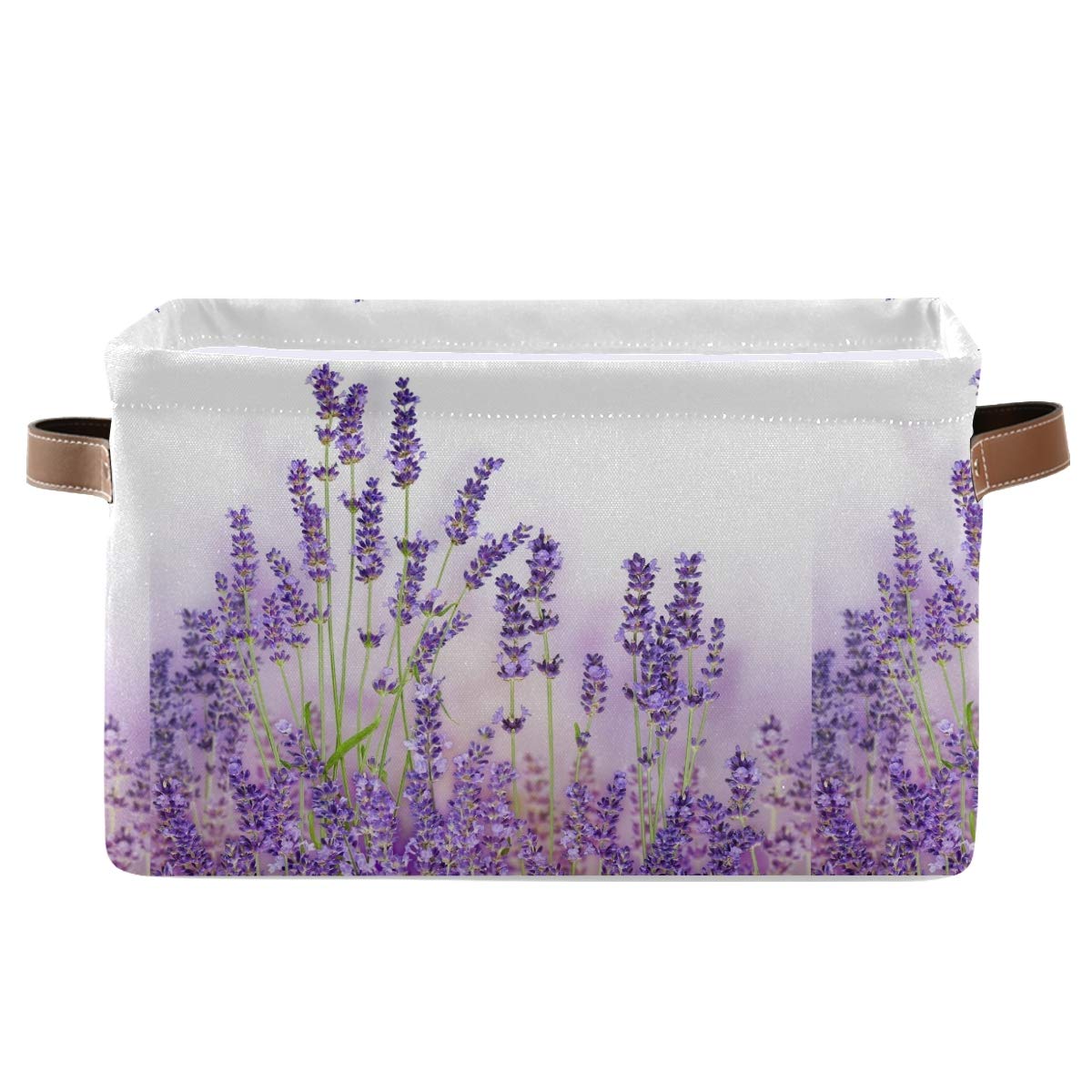 Lavender Scented Collapsible Canvas Storage Basket Bin - Large 15
