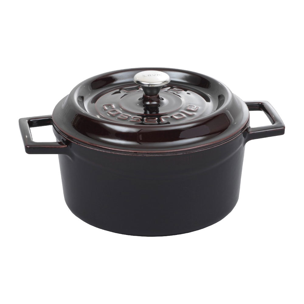 Arcata 991007 3-Quart Round Casserole Dish with Lid - Oven Safe Aubergine Purple Baking Pot for Roasting, Stewing & Serving | Perfect for Casseroles, Lasagna & Family Dinners