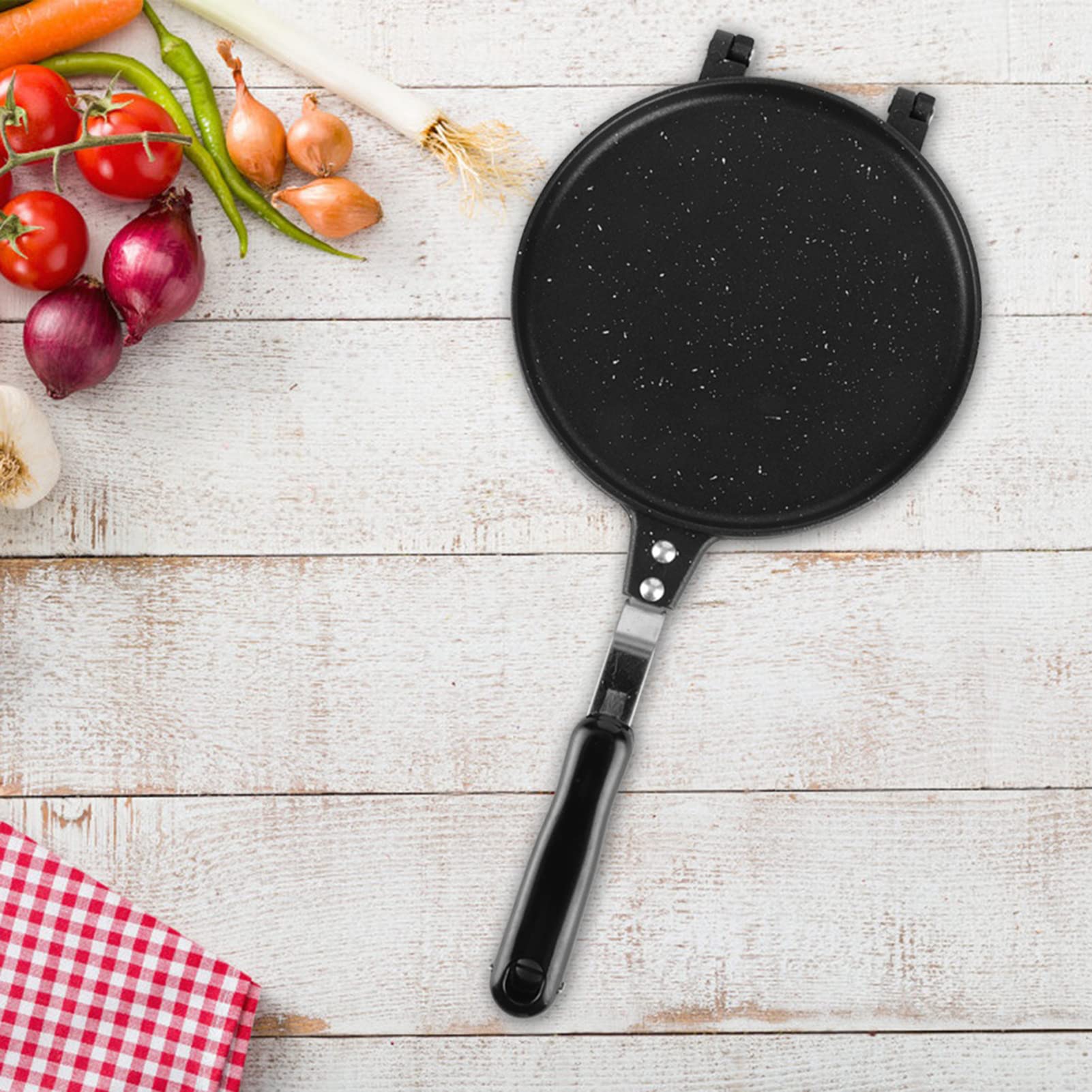 Oumefar 18cm Round Pancake Maker - Non-Stick Aluminum Alloy Waffle Pan for Ice Cream Cones, Egg Rolls & Baking | Perfect for Breakfast, Desserts & Party Snacks