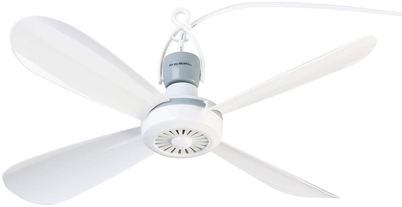 PEARL Solar Fan VT-145.D - 40cm Ceiling Fan with Hook, 230V, Lightweight & Compact Design - Perfect for Bedrooms, RVs, and Outdoor Spaces