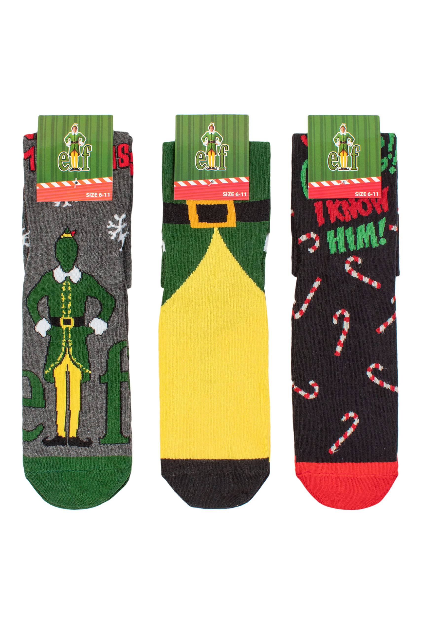 Elf Cotton Socks for Men & Women - Soft & Breathable 3-Pack - Perfect for Christmas Gifts, Holiday Parties & Cozy Home Wear