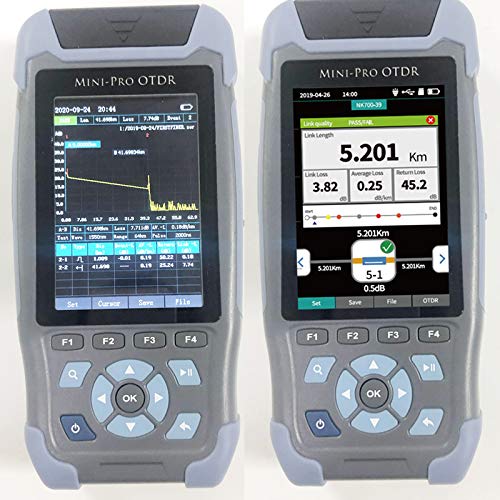 Professional Mini OTDR Fiber Optic Reflectometer - 9-in-1 Function with VFL, OLS, OPM & Event Map | 24dB Range for 64km Fiber Cable & Ethernet Testing | Ideal for Network Installation, Maintenance & Troubleshooting