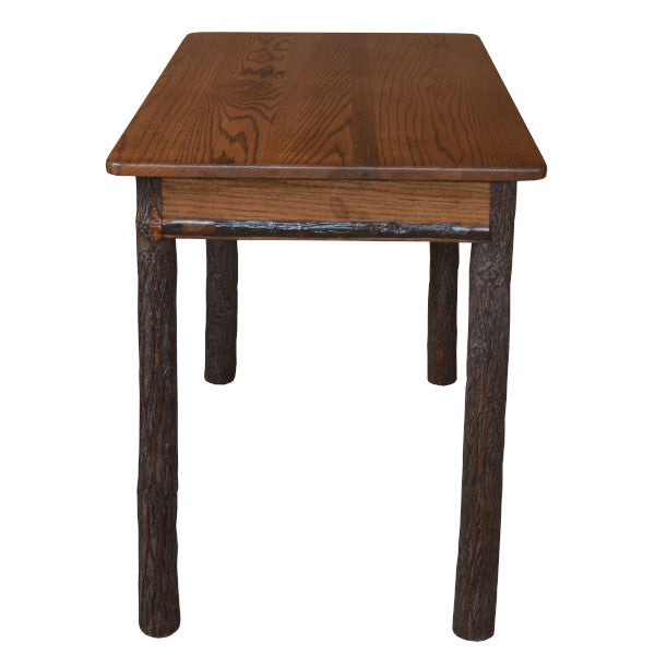 Solid Hickory Wood Writing Desk - Rustic Home Office Desk for Study & Work - Perfect for Home Office, Study Room, or Library