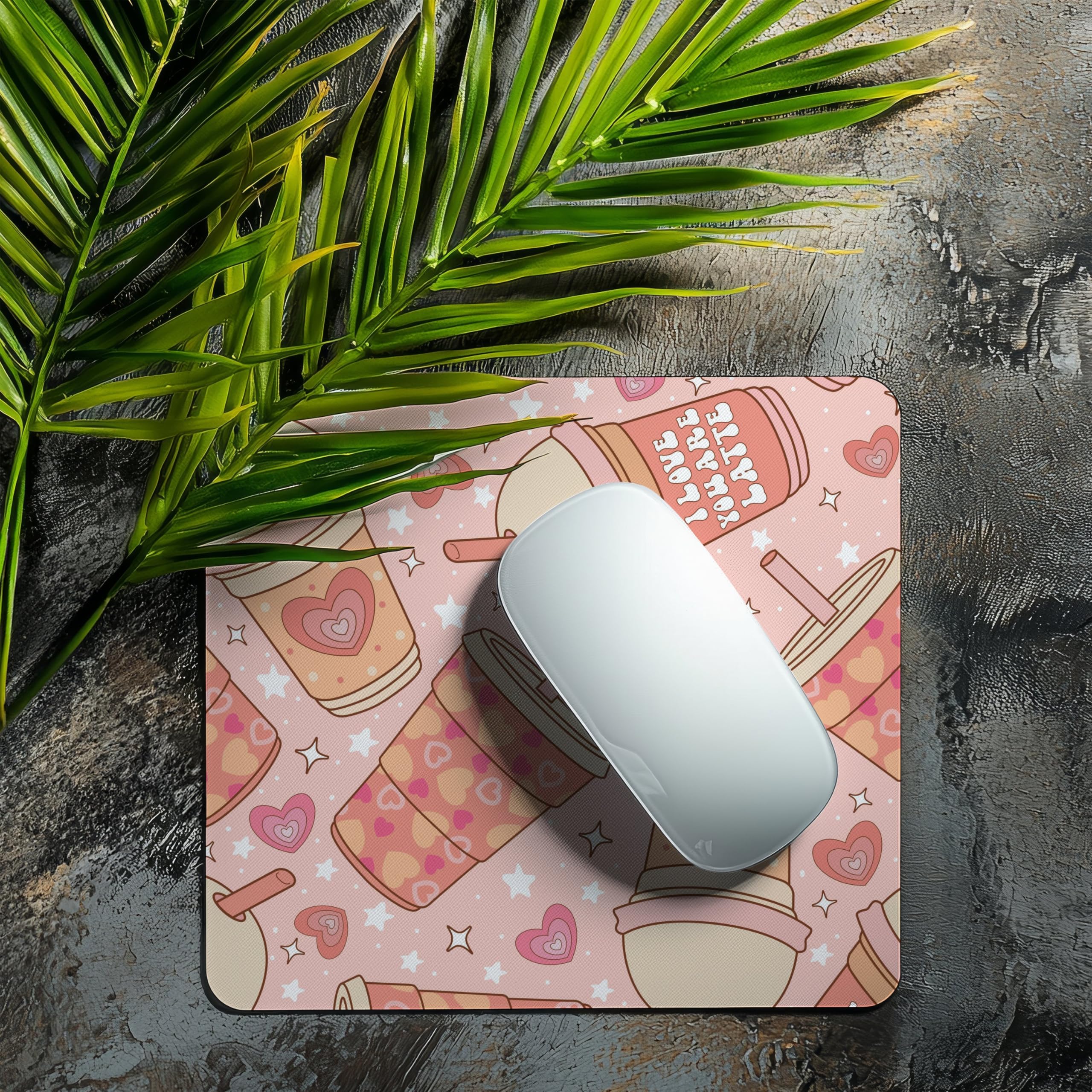 Boho Tribal Pattern Non-Slip Rubber Mouse Pad - Iced Coffee Latte Design for Computer, Laptop & Office Desk | Home & Work Use | Perfect for Gaming, Typing & Daily Computing