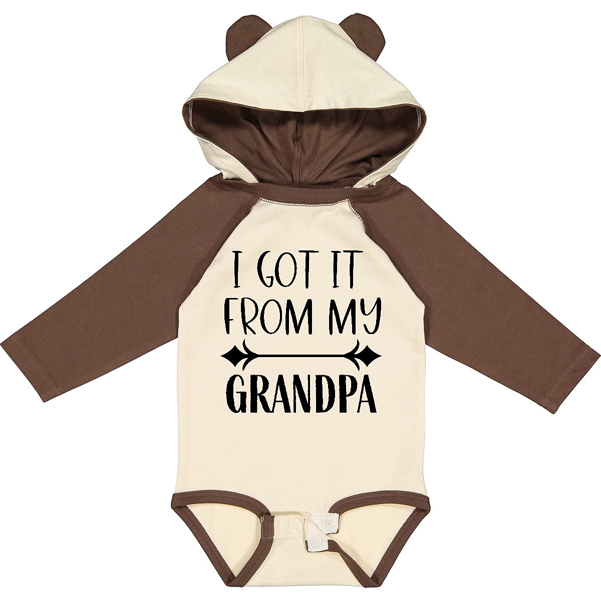 Inktastic 'I Get It From My Grandpa' Funny Family Long Sleeve Baby Bodysuit - Soft Cotton Creeper for Newborns & Infants - Perfect for Family Photos & Grandparents Day Gifts