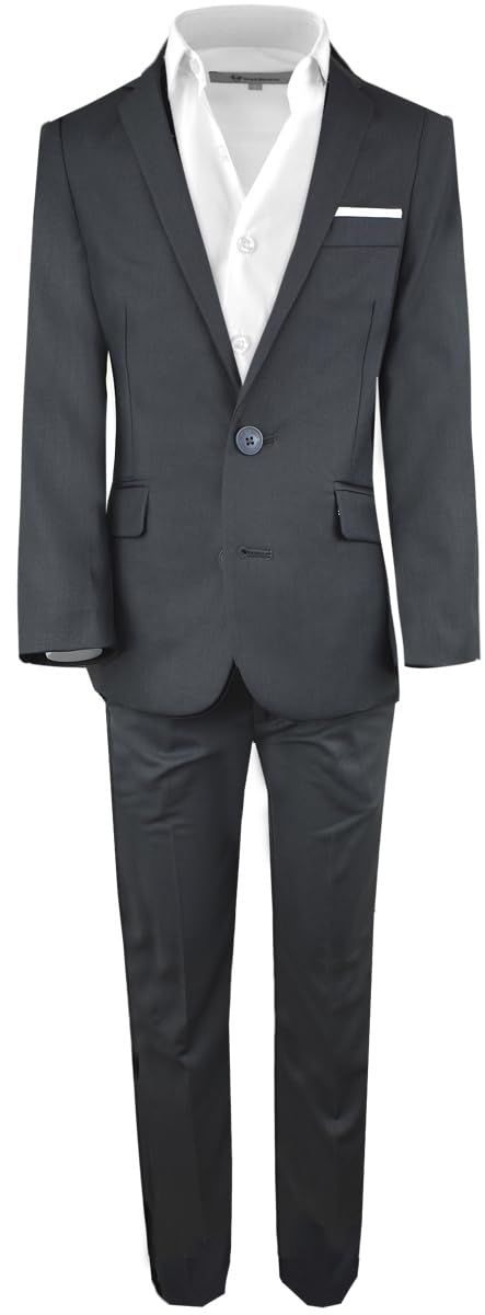 Black n Bianco Boys' First Class Slim Fit Suits - Lightweight Formal Wear for Weddings, School Photos & Special Occasions | Premium Toddler Dress Suits by Baby Muffin