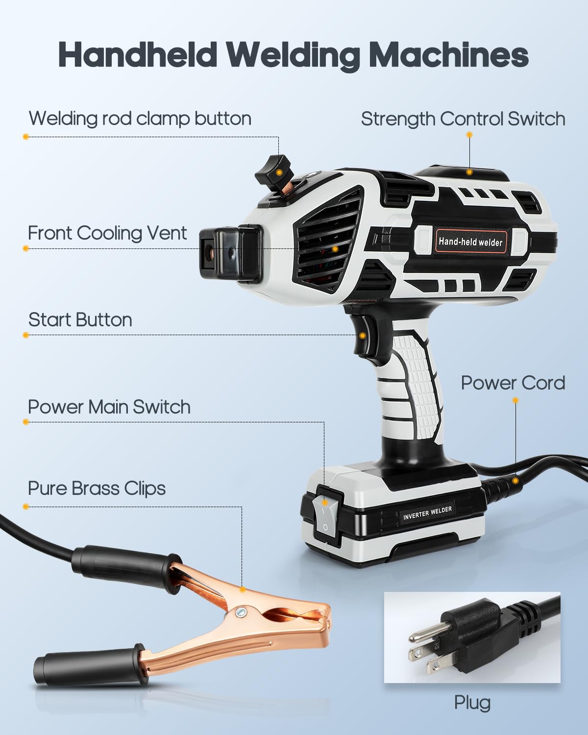 Portable IGBT Inverter ARC Welder Machine 110V - 20-120Amp Adjustable Current, Handheld Welding Tool for 1/16