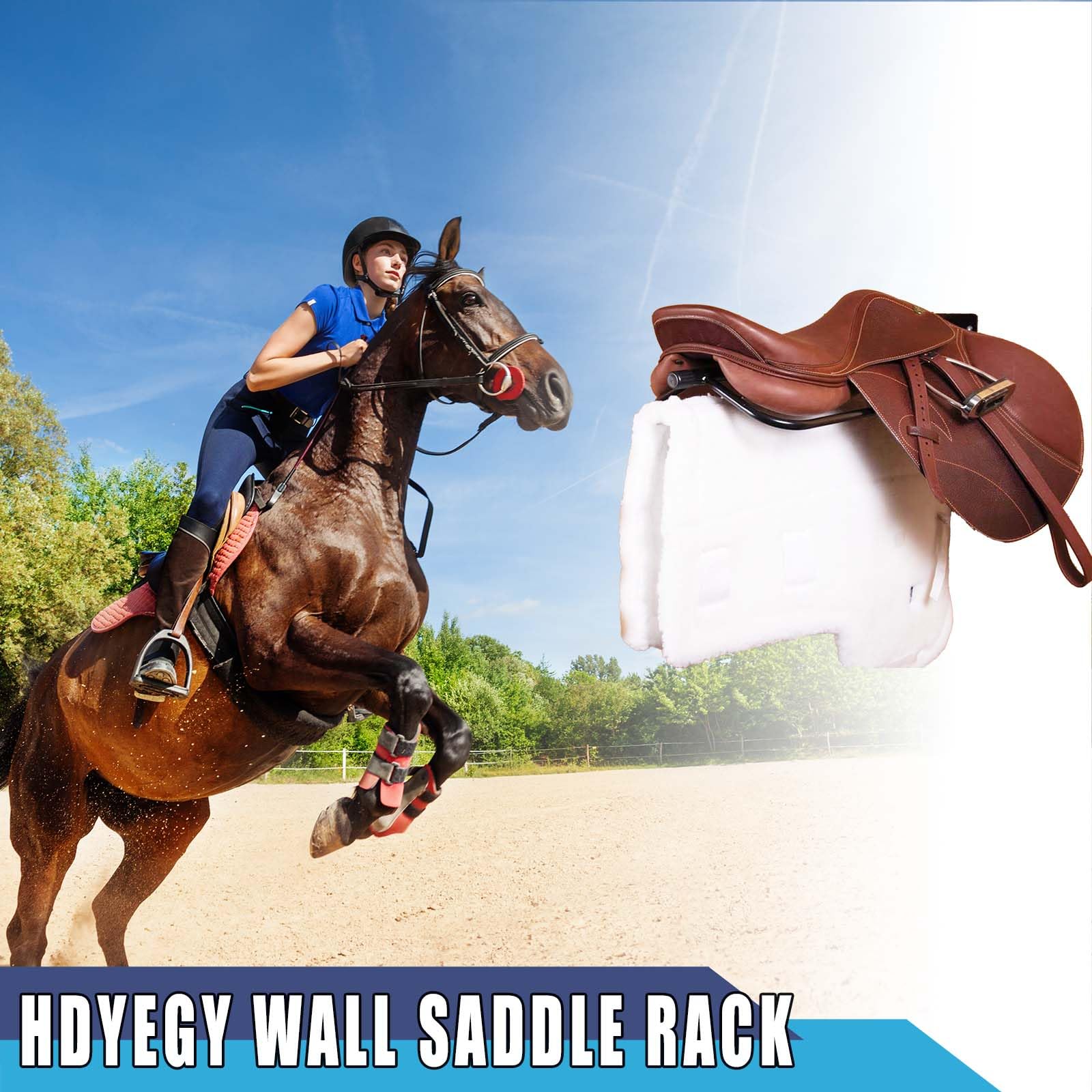 4 Pack Heavy Duty Wall Mounted Saddle Rack with Pad Bar - Sturdy English & Western Saddle Stand for Horses, Blankets & Tack Organization - Perfect for Barns, Stables & Equestrian Storage (Black)