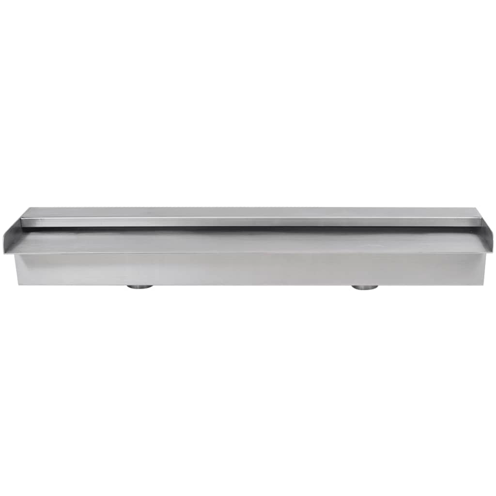 60cm Stainless Steel Rectangular Waterfall Pool Fountain - Outdoor Garden Water Feature for Backyard, Patio, and Landscape Decor