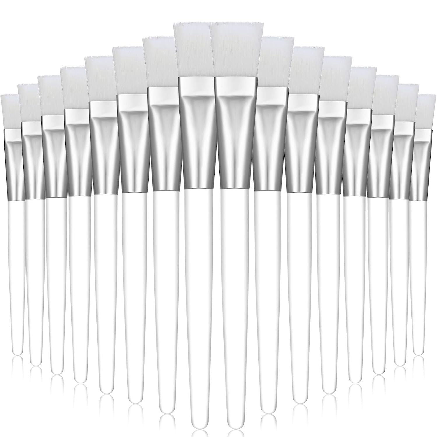 BELICIA 6Pcs Soft Fan Mask Brushes - Synthetic Bristle Facial Brush Set for Face Mask Application, Makeup Blending & Skincare (Multi-Color) - Perfect for Spa, Home Beauty Routine & Professional Makeup Artists