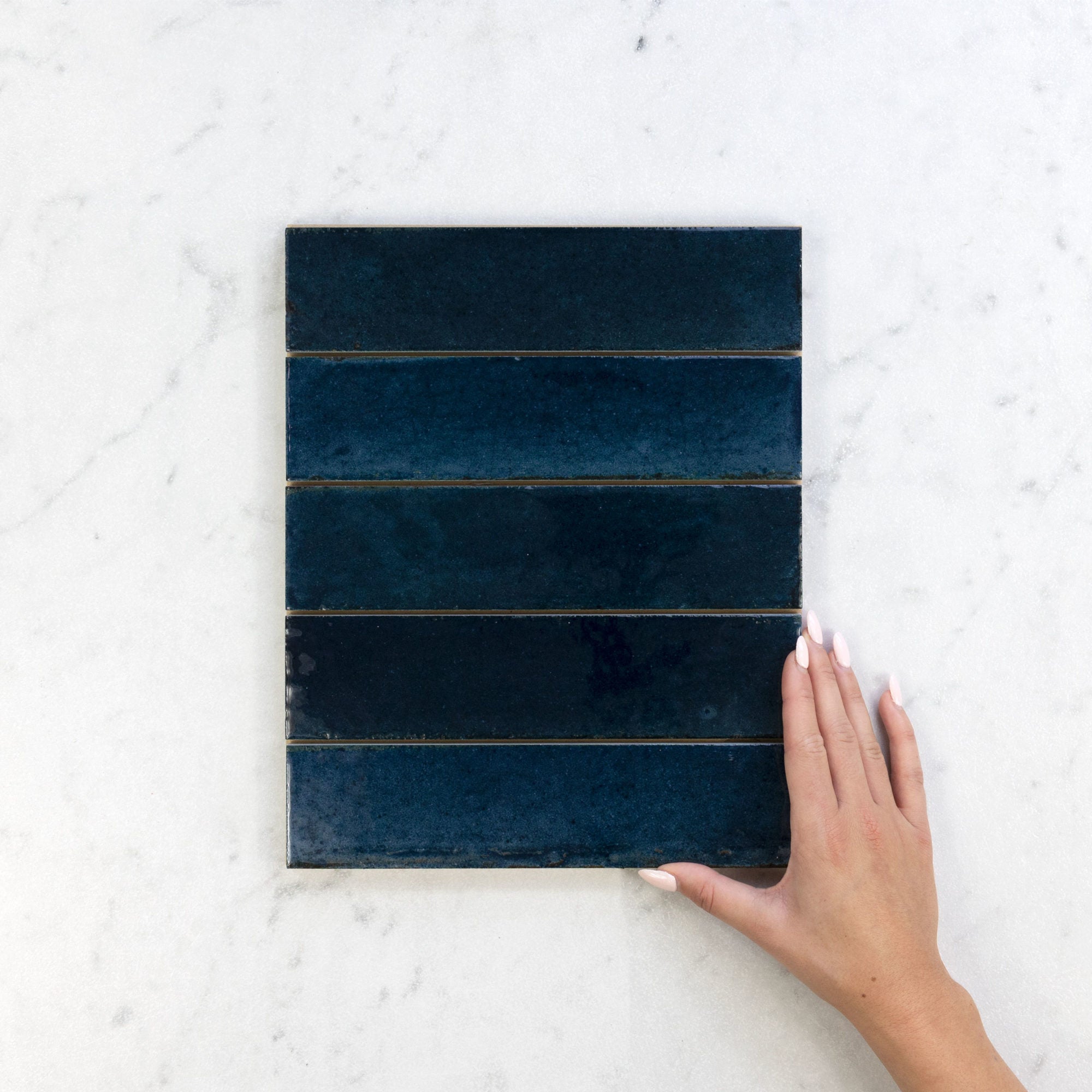 Handmade Zellige 1.0 Canvas Juniper Polished Ceramic Tile - Perfect for Kitchen Backsplash, Bathroom Walls & Boho Home Decor