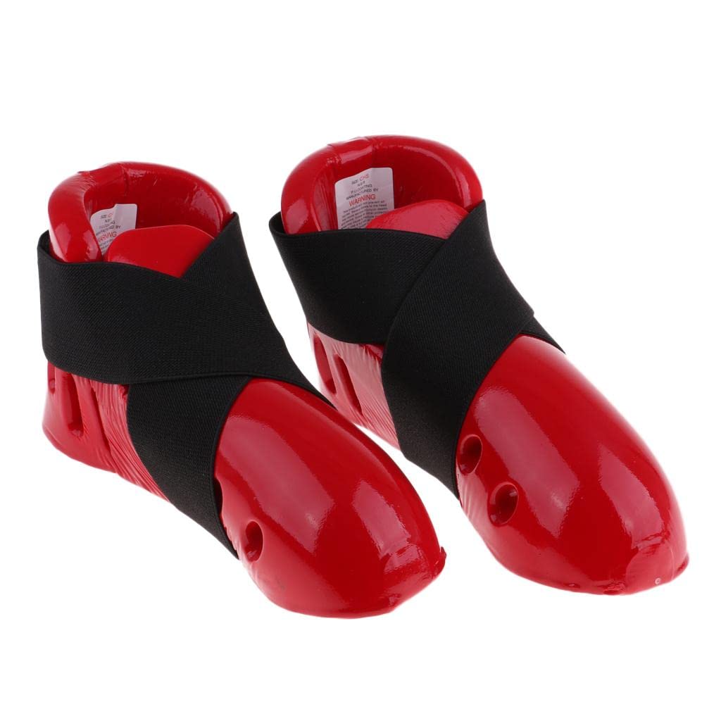 Men's & Women's Karate Sparring Foot Guards - Taekwondo Martial Arts Foam Shoes for Training & Competition (Red, XL) - Perfect for Dojo Practice, Tournaments & Self-Defense Classes