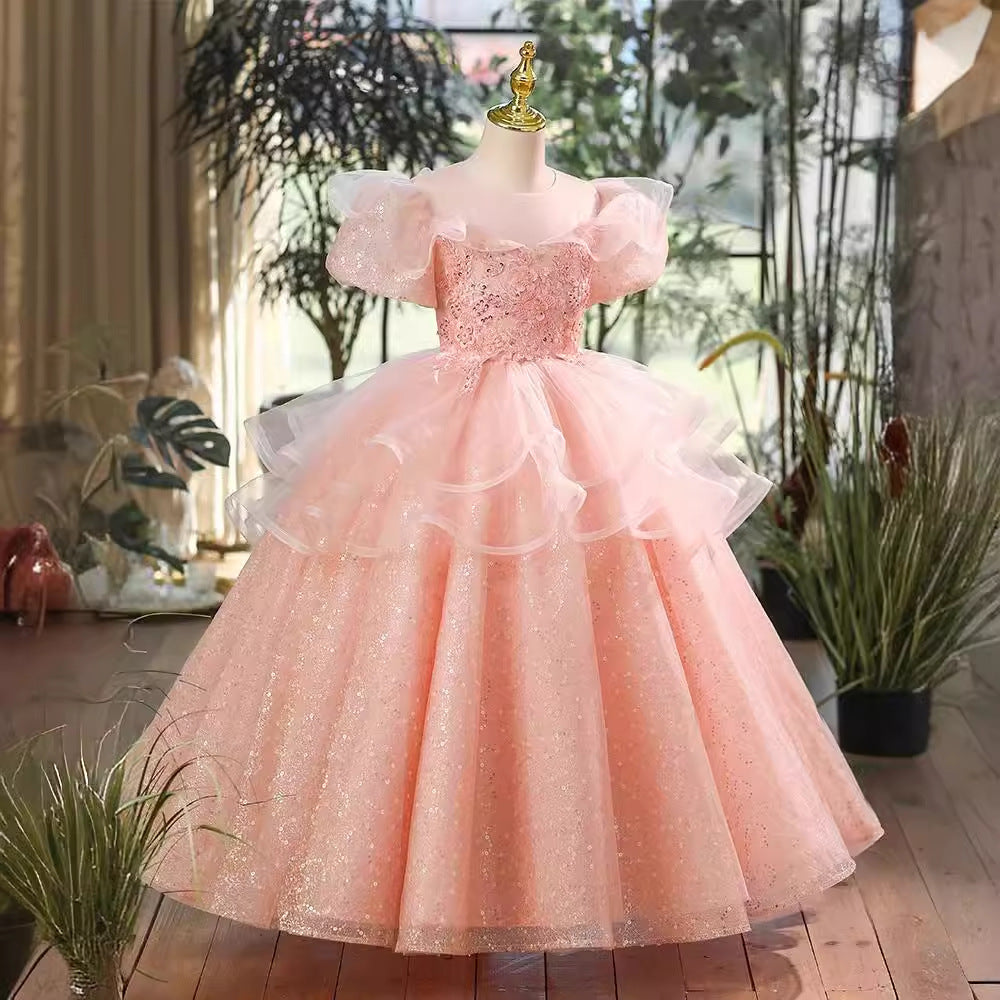 Elegant Baby Girls First Communion Dress - Toddler Princess Costume for Church Ceremony, Baptism, and Special Occasions