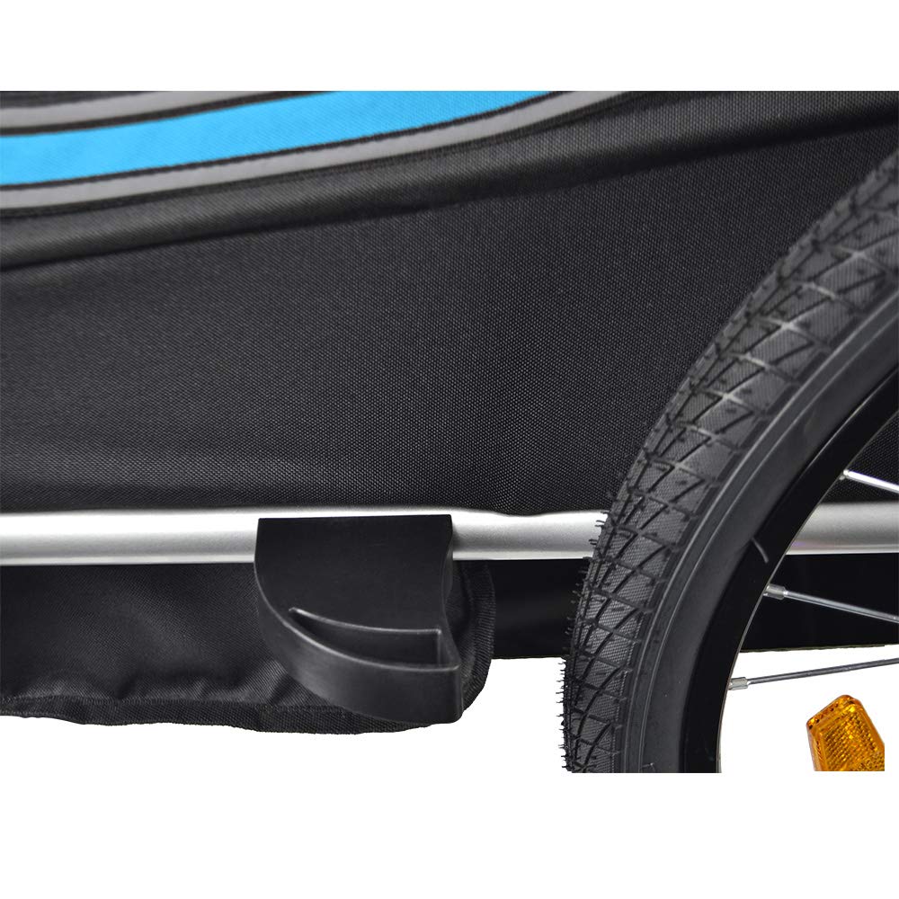 Veelar 2-in-1 Bike Trailer & Stroller - Double Seat Child Bicycle Carrier for Toddlers and Kids - Perfect for Cycling, Jogging, and Family Outdoor Adventures