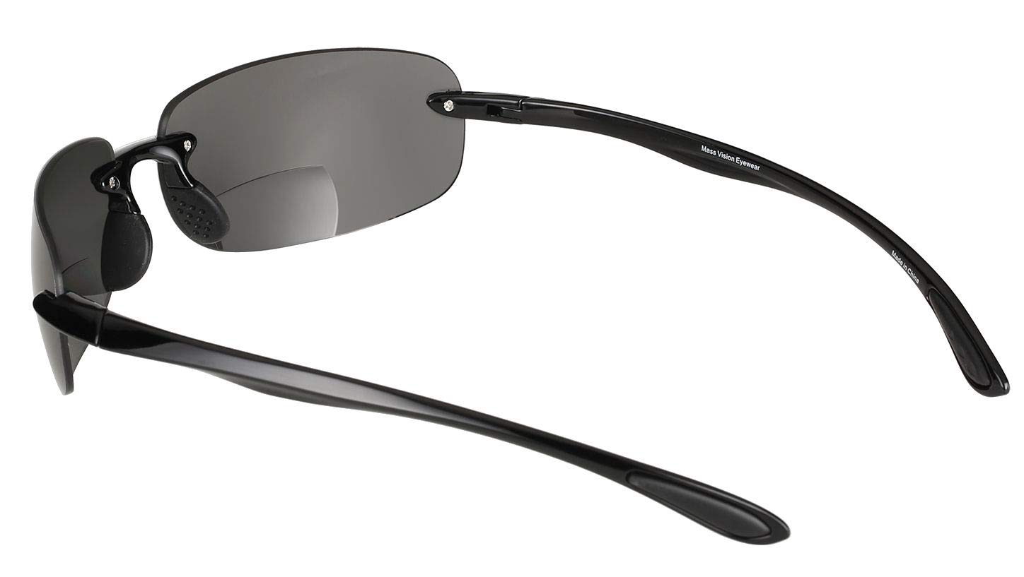 Lightweight Polarized Bifocal Reading Sunglasses for Men & Women - 2 Pack Sport Wrap Sunglasses for Outdoor Activities, Driving & Reading