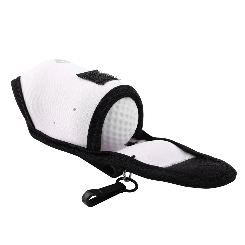 Golf Ball Bag Clip Pouch - White Ball Carrier Bag for Golf Accessories | Perfect for Golfers, Caddies & Driving Range Practice