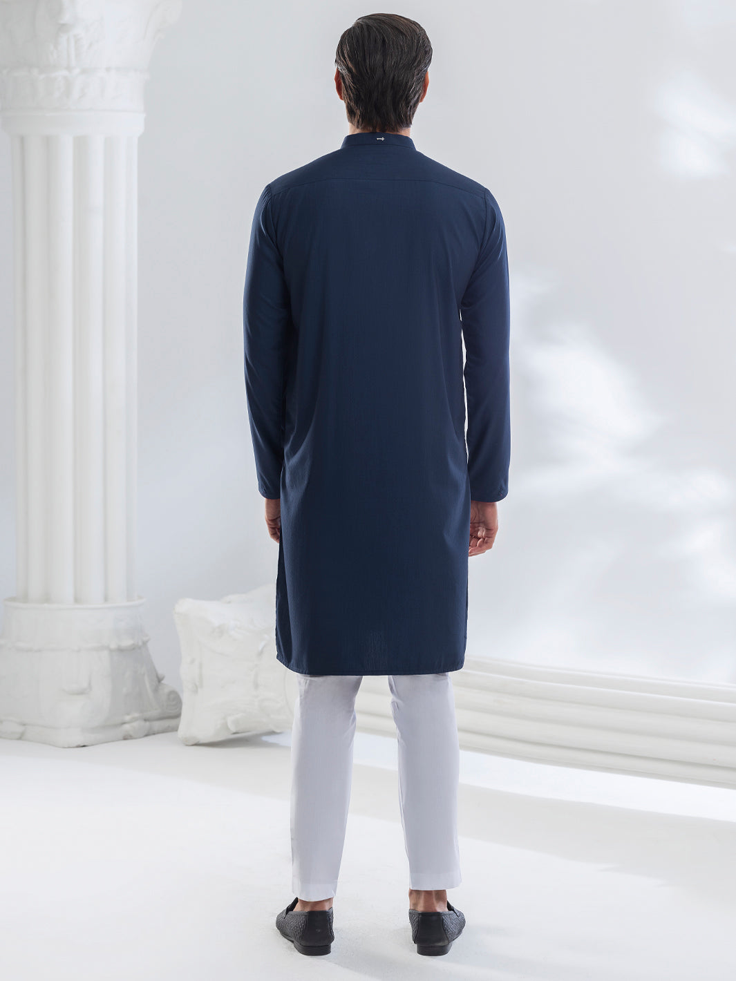 Premium Blended Navy Blue Kurta for Men - Stylish Traditional Indian Tunic for Festivals, Weddings & Casual Wear