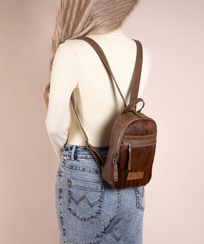 Montana West Genuine Leather Hair On Sling Bag for Women - Stylish Crossbody Purse with Fringe Detail - Perfect for Travel, Shopping & Everyday Use
