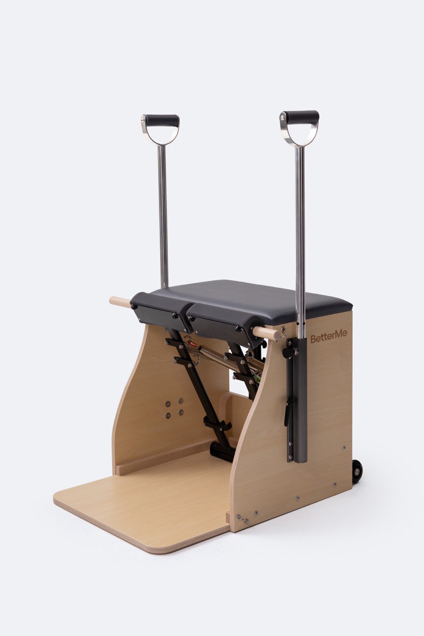 Premium Pilates Chair for Home & Studio Workouts - Adjustable Resistance, Compact Design for Core Strength & Flexibility Training - Perfect for Yoga, Rehab & Fitness Enthusiasts