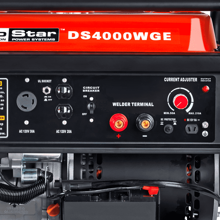 DuroStar DS4000WGE 3500W 4000W 210 Amp Portable Welding Generator with Electric Start - Ideal for Construction Sites, Farm Work, and Emergency Power Backup