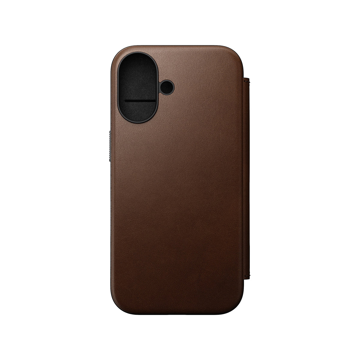 Premium NOMAD Genuine Leather Folio Case for iPhone 16 - Slim Protective Wallet Cover with Card Slots (Brown) | Perfect for Business Professionals & Travelers