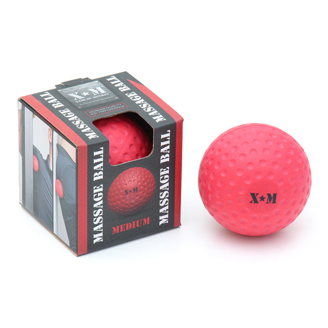 XM Fitness Massage Ball - Red - Deep Tissue Muscle Relief for Athletes & Recovery - Perfect for Gym, Yoga & Home Workouts