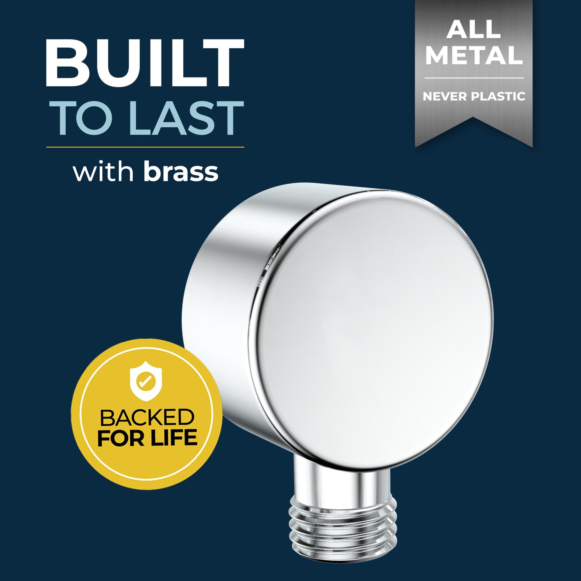 Stainless Steel Drop Ell Wall Mount Elbow - Heavy Duty Shower Hose Connector for Bathroom & Kitchen Faucets - Perfect for Handheld Shower Heads and Sprayer Installations