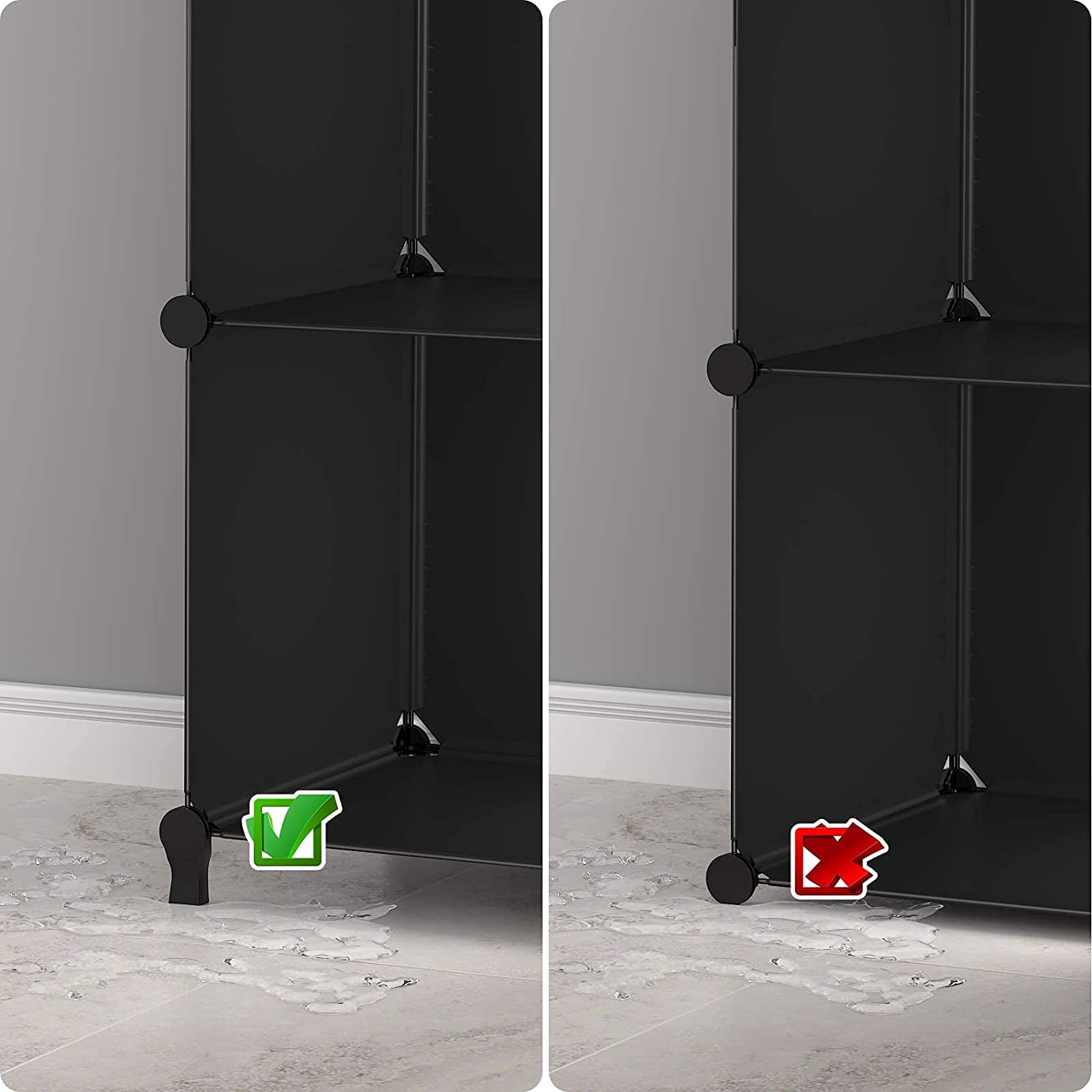 HOMIDEC 12-Cube Closet Organizer & Storage Shelf - Portable Closet Organizer for Kids Clothes, Bedroom, Bathroom, Office - 11.8x11.8x11.8 Inches, Black - Perfect for Space Saving & Home Organization