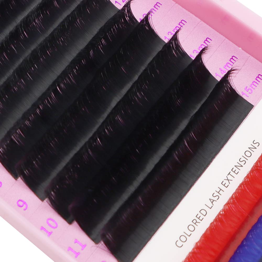 Dolahair Eyelash Extensions - D Curl 0.05mm Thickness, 8-15mm Mixed Lengths, C/CC/D/DD Curl Options for Volume & Self-Fanning Lashes - Professional Lash Trays with Easy Fanning Design (14 Lines + 2 Bonus) - Perfect for Salon, Spa & Home Use