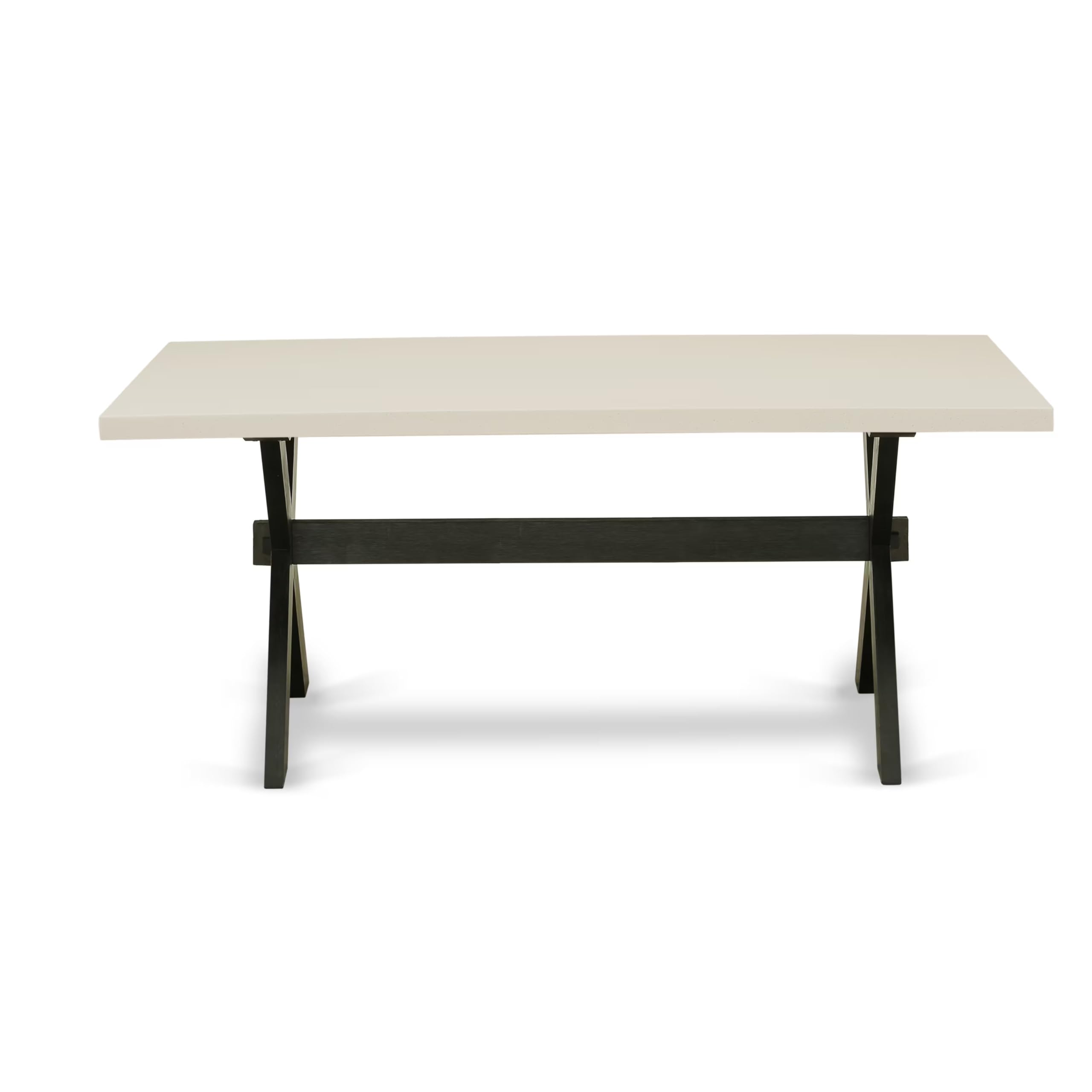 East West Furniture 5-Piece Dining Table Set for 4 - 40x72 Inch Rectangle Kitchen Table with X-Legs & 4 Blue Linen Fabric Chairs - Modern Dining Room Furniture for Small Spaces, Kitchen, Breakfast Nook & Apartment Dining Area