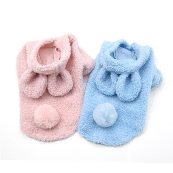 Fluffy Bunny Pet Costume for Small Dogs & Cats - Soft & Adorable Halloween Costume in Blue or Pink | Perfect for Halloween Parties, Pet Photos & Dress-Up Fun