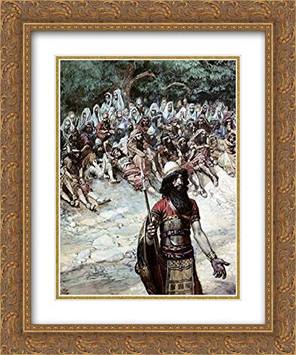 Tissot James 15x17 Gold Ornate Framed Museum Art Print - Gideon Asks for Bread from The Men of Succoth - Biblical Wall Decor for Home, Office & Church