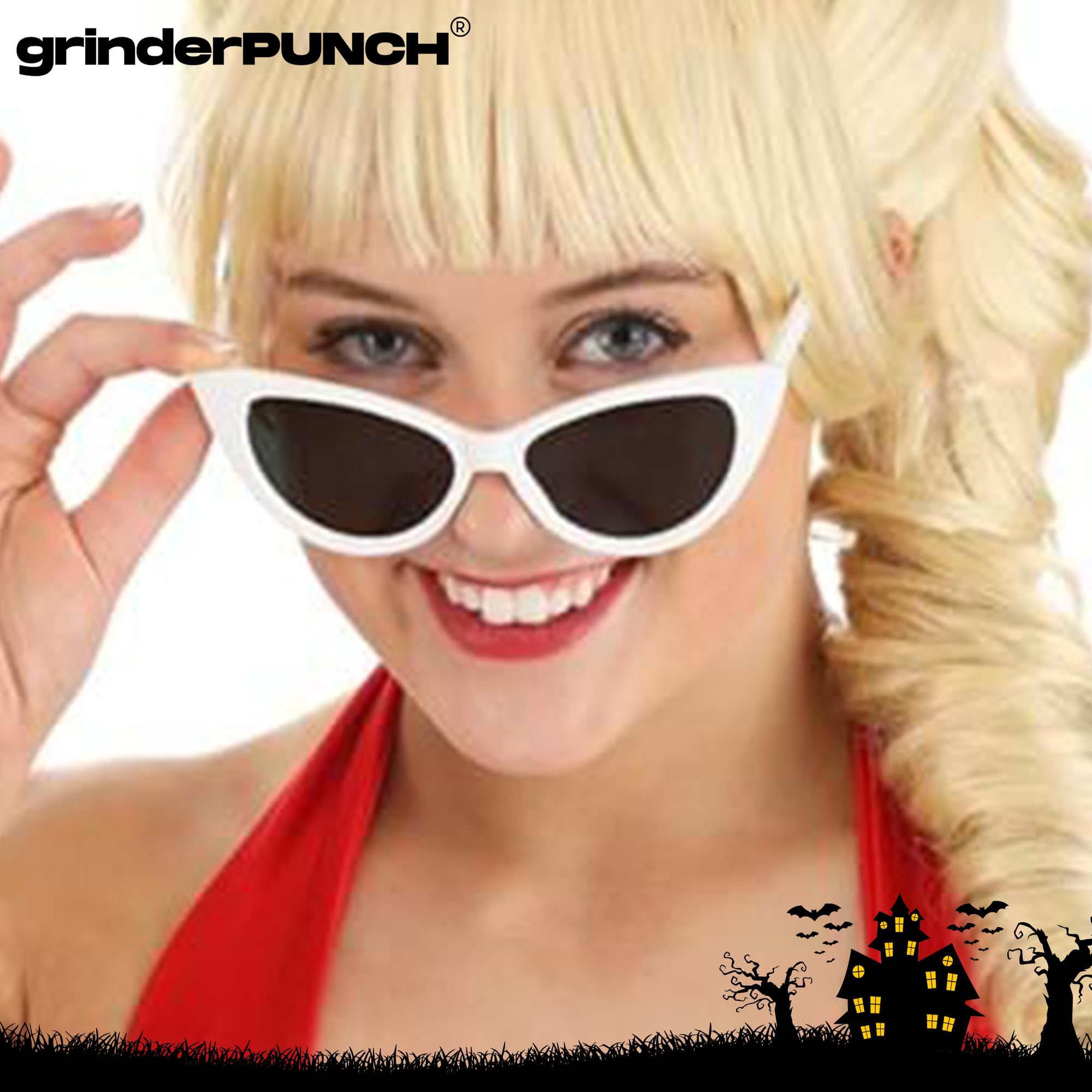 Stylish grinderPUNCH Women's Cat Eye Sunglasses - Celebrity Fashion Sunglasses for Women - UV Protection & Trendy Accessory for Beach, Driving & Outdoor Activities