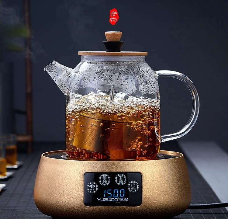 Premium Thickened Glass Teapot Set - 1600ML High Temperature Resistant, Anti-Burst with Stainless Steel Filter - Perfect for Home Tea Brewing, Office Use & Gift Giving