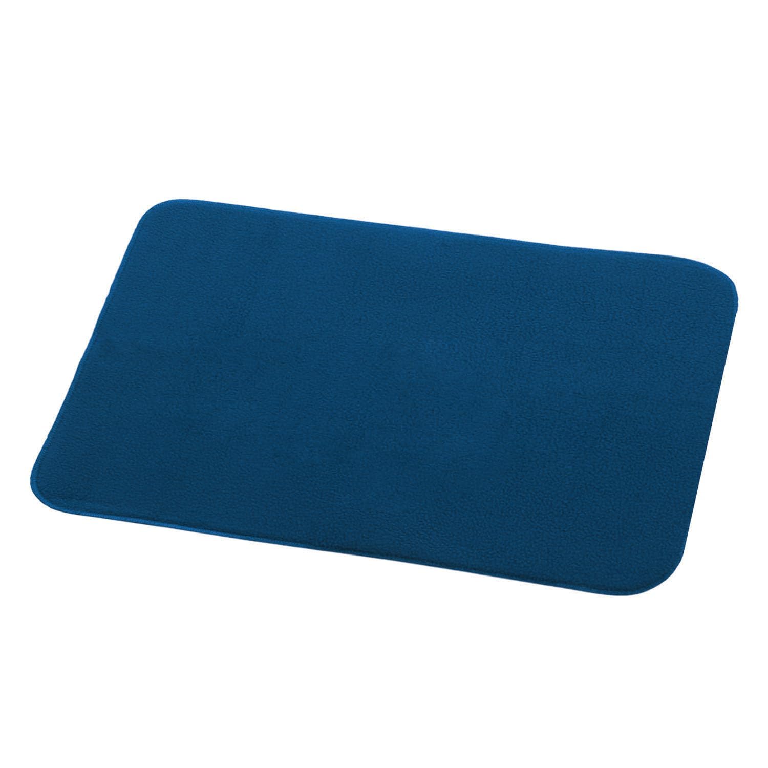 Kuber Industries Microfiber Dish Drying Mat - 38x50 Inch Reversible Absorbent Kitchen Mat for Dishes, Countertops & Sinks | Quick-Dry Non-Slip Blue Kitchen Accessory | Perfect for Dish Racks, Counter Protection & Spill Absorption