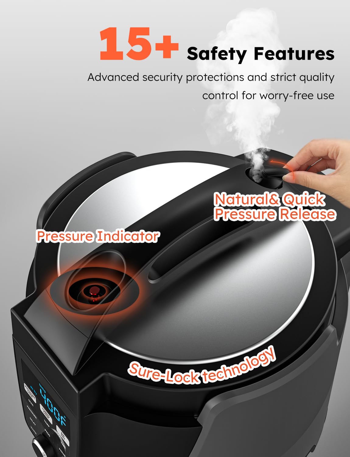 Nuwave Duet 6QT Air Fryer and Electric Pressure Cooker Combo - 2 Switchable Lids, 300 One-Touch Presets, Crisp & Tender Technology, Stainless Steel Pot, 15 Safety Features | Perfect for Healthy Cooking, Meal Prep, and Family Dinners