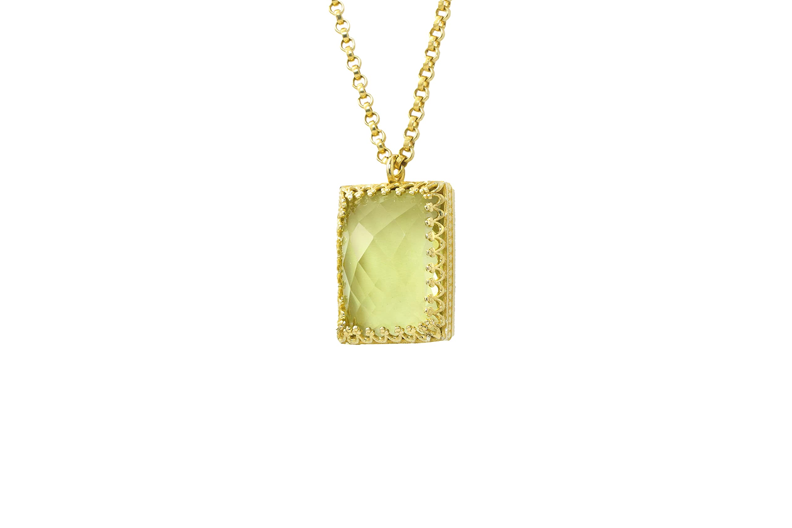 Stunning Lemon Quartz Pendant Necklace for Women - Handmade Gemstone Jewelry, Fashion Statement Piece - Custom Artisan Gift for Her - Perfect for Weddings, Parties & Special Occasions