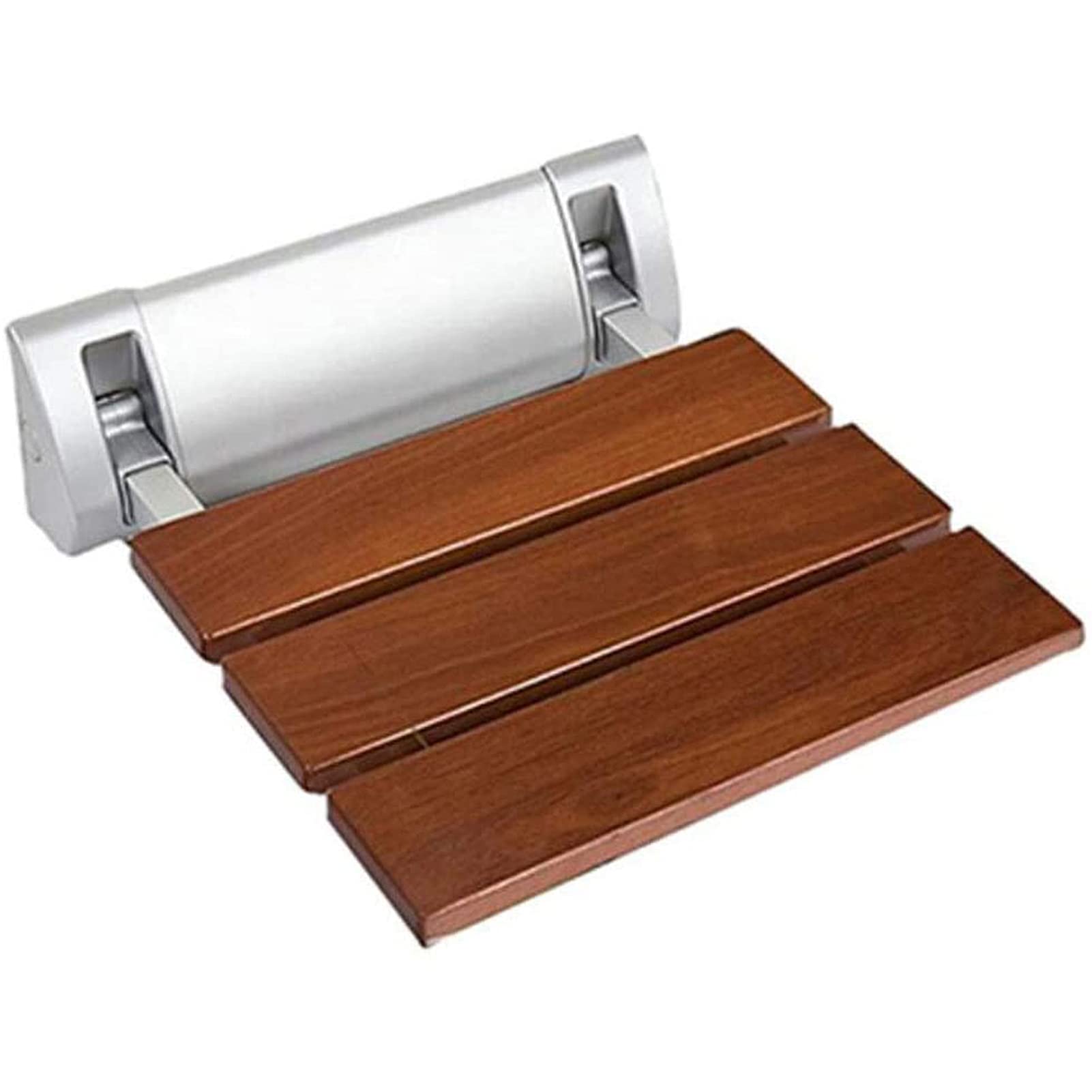 Premium Teak Wood Folding Shower Seat - Wall Mounted Bathroom Stool with 300 lbs Weight Capacity - Foldable Shower Chair for Elderly, Disabled & Handicap Accessible - Ideal for Small Bathrooms, Spa & Assisted Living Facilities