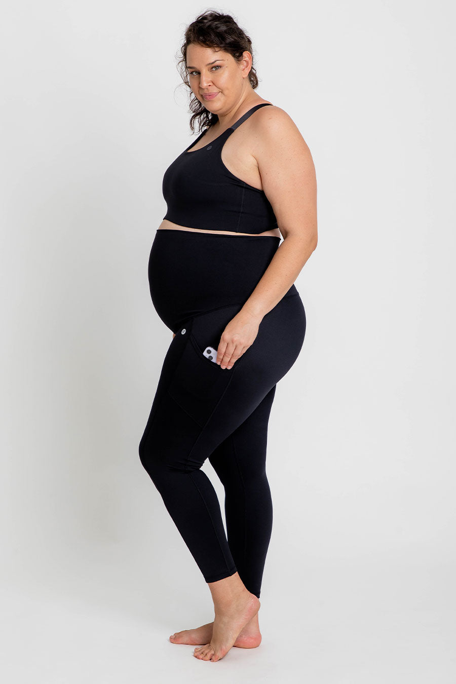 Best Maternity Support Leggings with Pockets - Black - Comfortable Pregnancy Workout & Everyday Wear