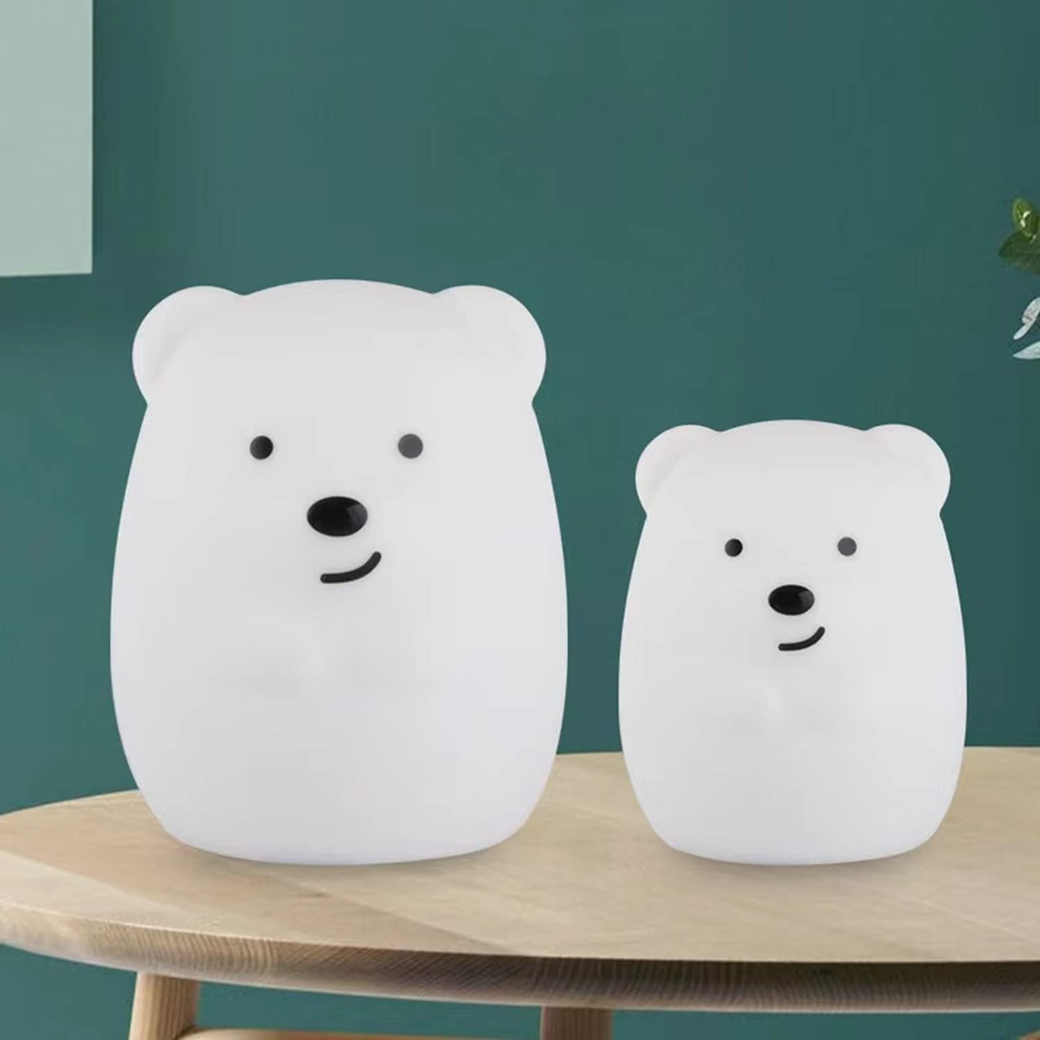 Medium Bear Night Light - 9 Color Changing, USB Rechargeable, Touch Control for Kids & Adults - Perfect for Bedrooms & Nurseries