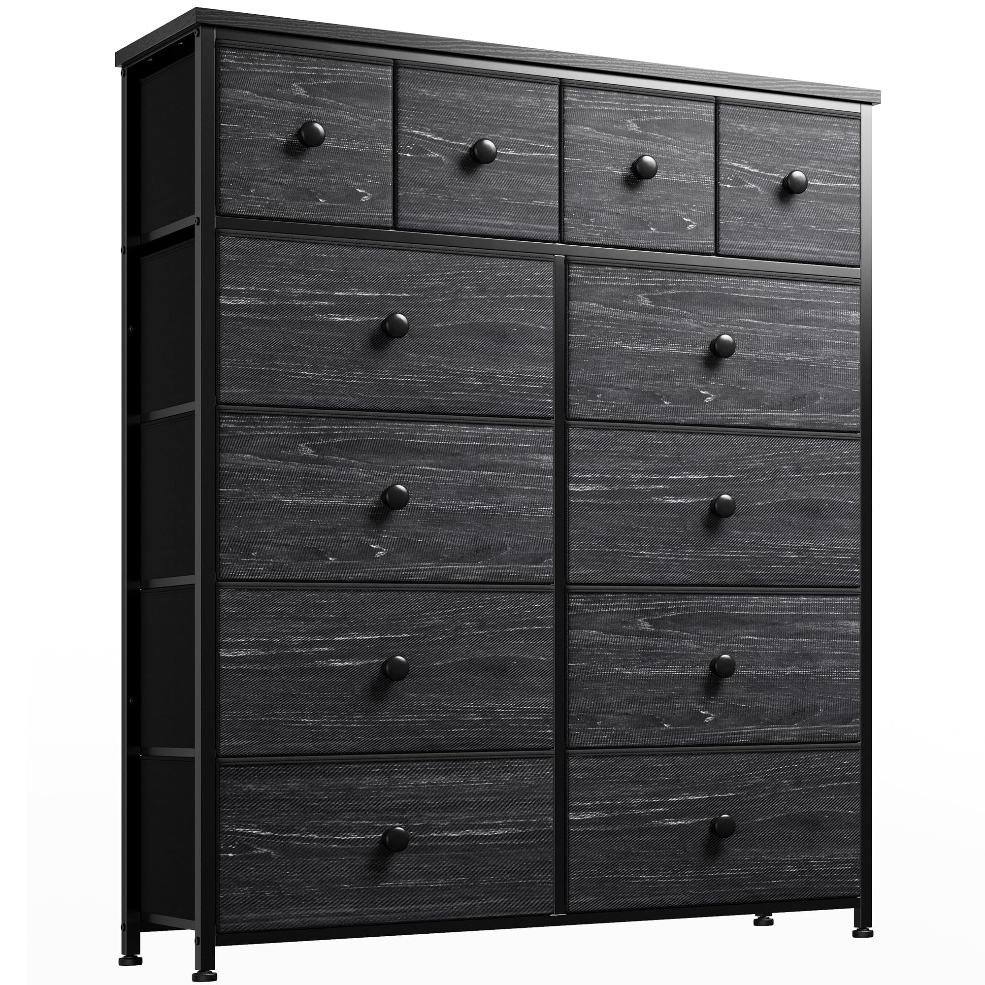 EnHomee 12-Drawer Black Dresser for Bedroom - Fabric Storage Chest of Drawers, 11.9