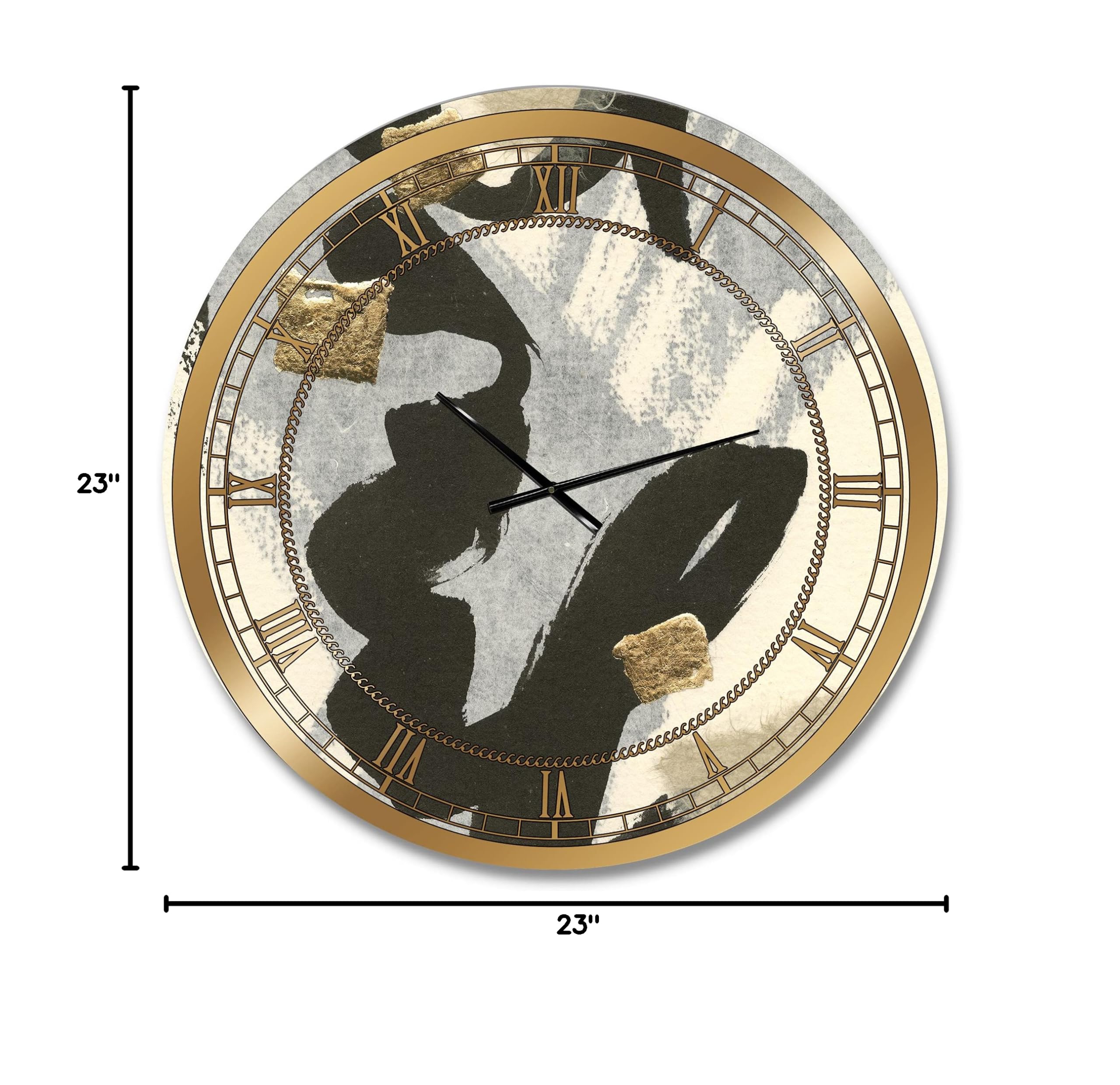DesignQ Glam Wall Clock 'Glam Collage II' - Large Decorative Clock for Office, Living Room & Bedroom - Modern Home Décor & Stylish Wall Art