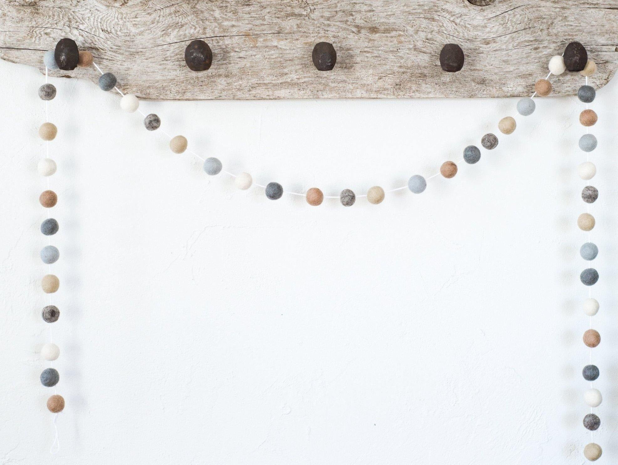 Neutral Beige Garland for Home Decor - Elegant Boho Wall Hanging for Living Room, Bedroom, Wedding & Party Decoration