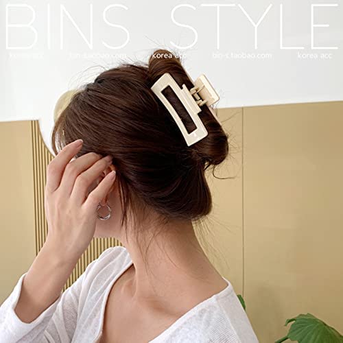 6 PCS Big Hair Claw Clips for Women & Girls - Non-Slip French Style Hair Accessories for Thick & Thin Hair - Acrylic Large Jaw Clamps - Perfect for Work, Gym, School & Everyday Styling
