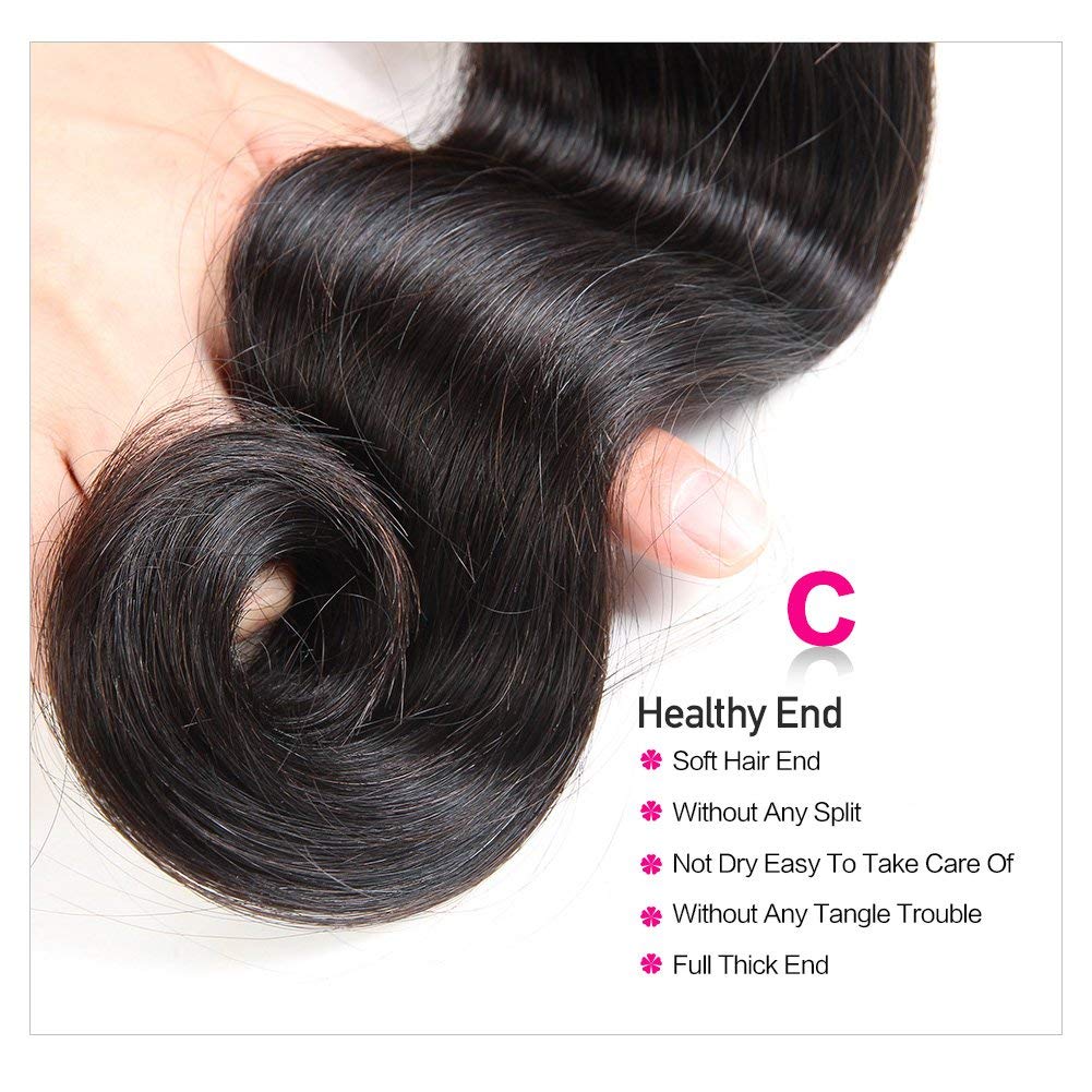 100% Unprocessed Brazilian Virgin Human Hair Bundles - 20 22 24 Inch Body Wave Weave - 12A Grade Natural Black Hair Extensions for Styling, Braiding & Everyday Wear