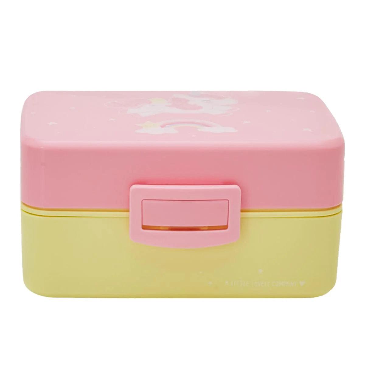 A Little Lovely Company Unicorn Solid Lunch Box - Insulated Kids Bento Box for School, Picnics & Travel - BPA-Free Leakproof Food Container