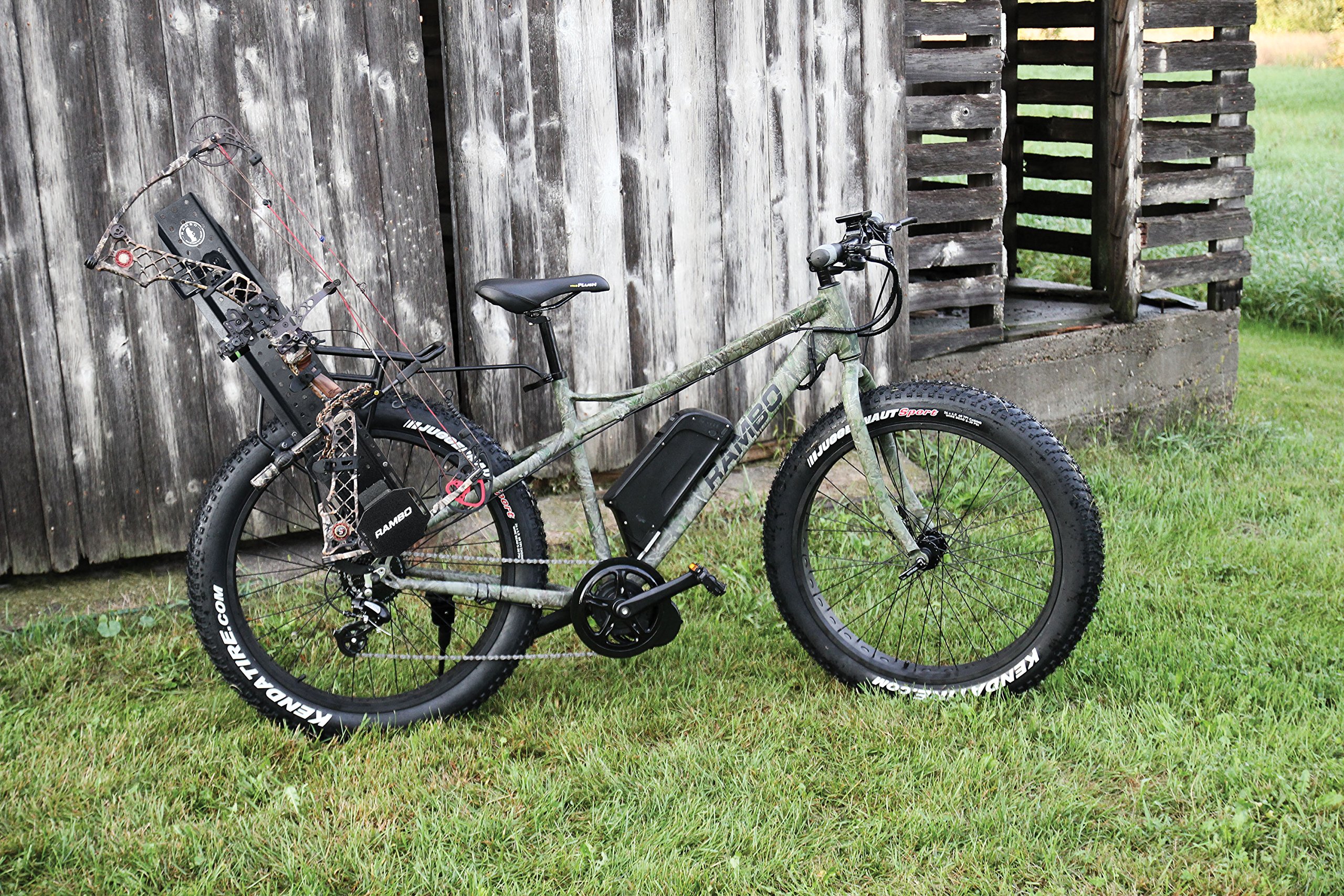 Rambo Bikes Gun & Bow Holder - Universal Bike Rack for Hunting Accessories | Black Hunting Gear for Mountain Bikes | Perfect for Outdoor Adventures & Hunting Trips