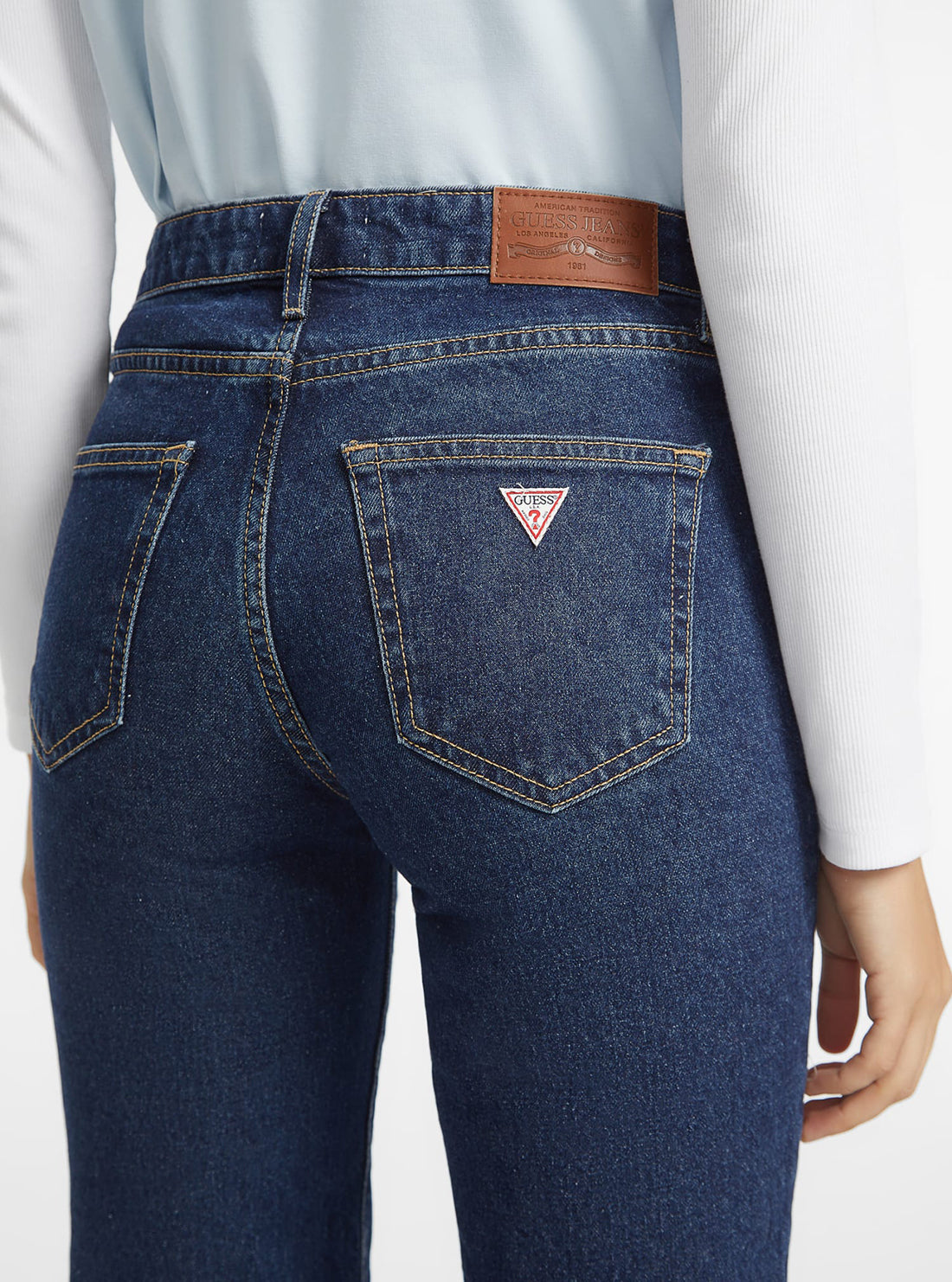Guess G08 Straight Leg Jeans for Women - Classic Blue Denim Pants with Stretch, High Waist & Comfort Fit | Perfect for Casual Wear, Office & Date Nights