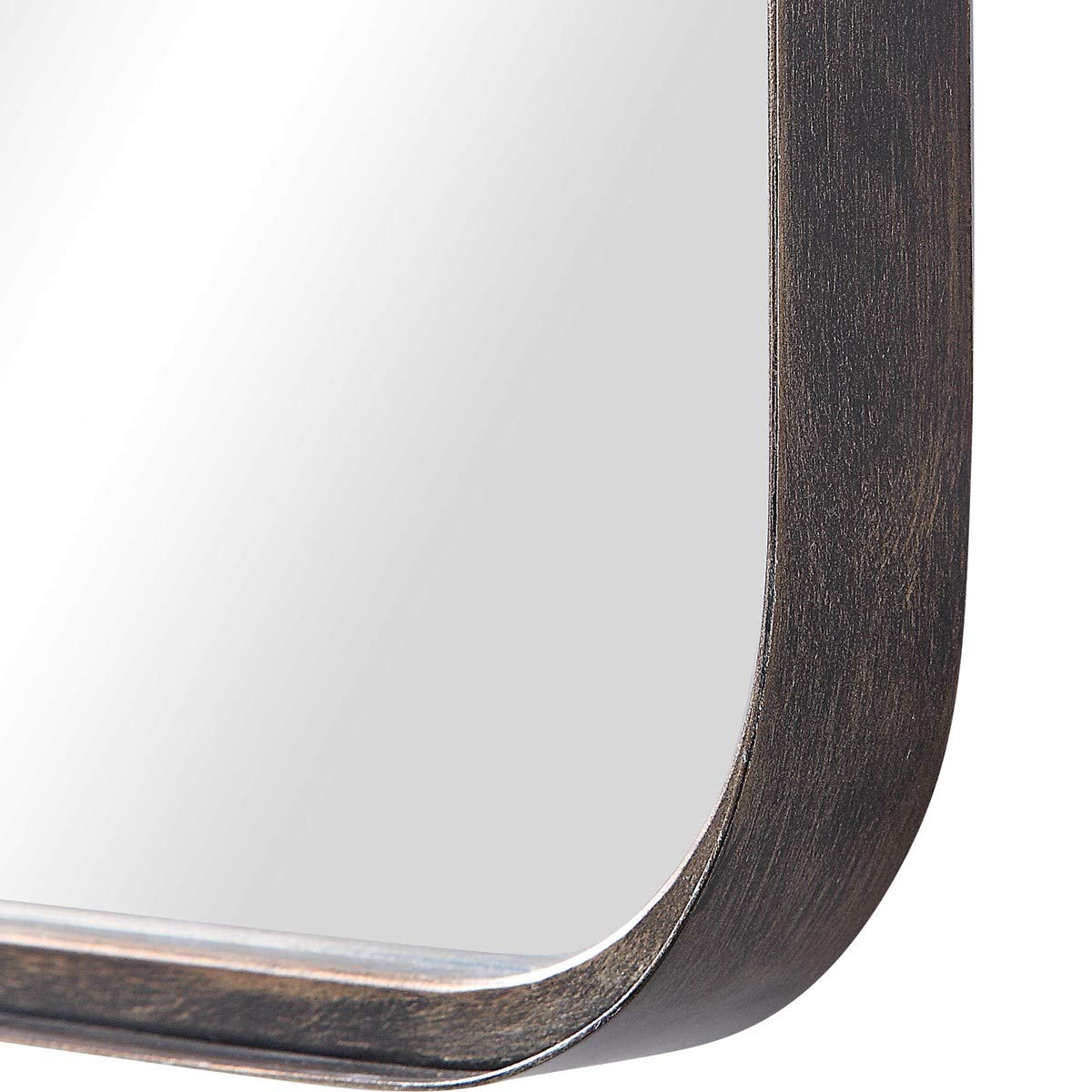 Spinner Moss & Fig Everton Dark Bronze Wall Mirror - 24x36 Inch Contemporary Rectangle Metal Frame with Gold Highlights - Perfect for Living Room, Bedroom, or Entryway Decor